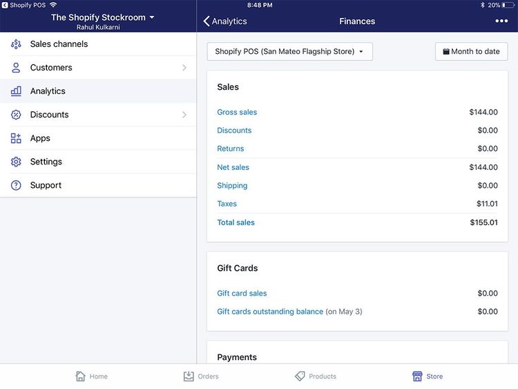 Shopify POS Software Reports