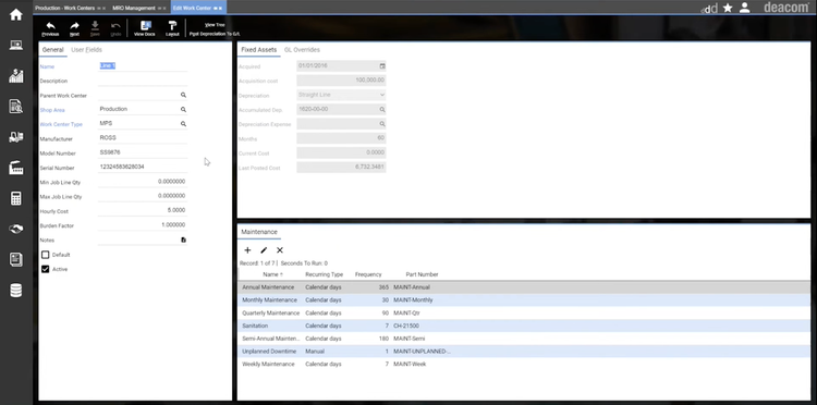 Deacom Edit Work Center