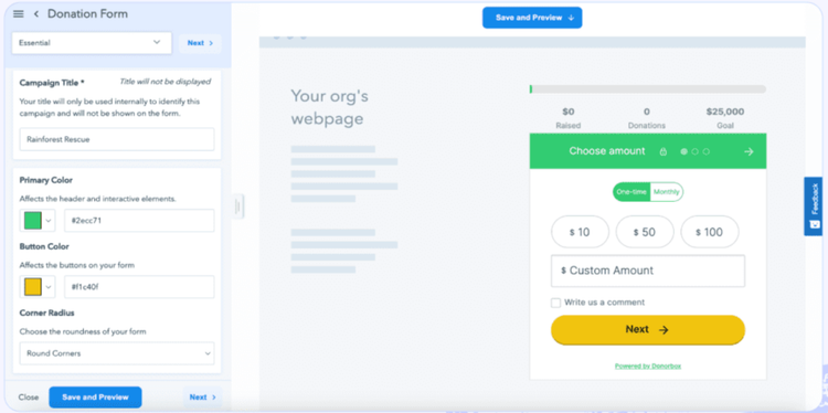 DonorBox Online Donation Forms