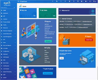Eyelit Manufacturing Execution System Screenshot