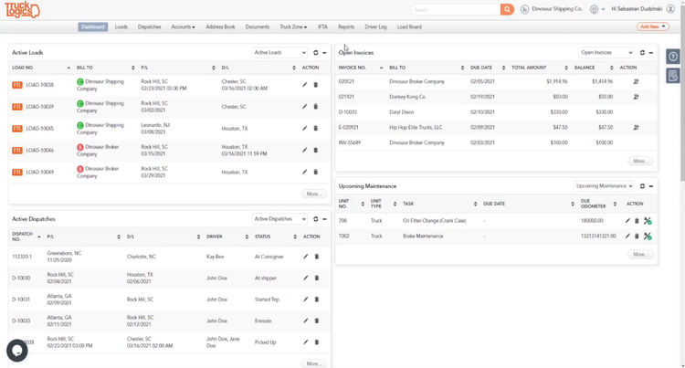 TruckLogics Dashboard